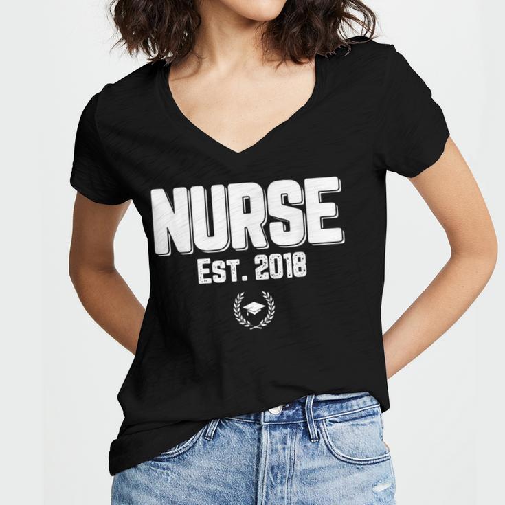 Graduation For Nurse Practitioners 2018 Nursing School Women's Jersey Short Sleeve Deep V-Neck Tshirt
