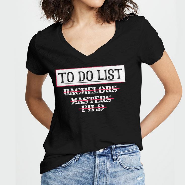 Graduation PhD Tee Bachelors Tee Masters Degree Shirts Women's Jersey Short Sleeve Deep V-Neck Tshirt