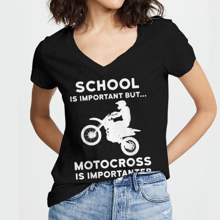 Graduation Shirt For Dirtbike Motocross Riders Women's Jersey Short Sleeve Deep V-Neck Tshirt