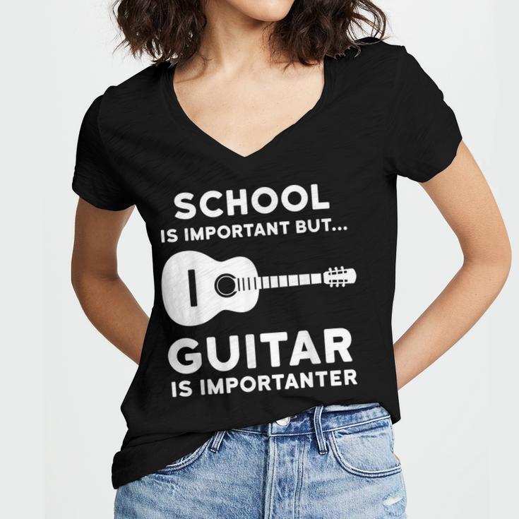 Graduation Shirt For Guitar Players & Band Member Women's Jersey Short Sleeve Deep V-Neck Tshirt
