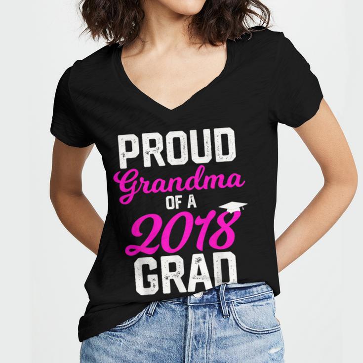 Grandma Graduation Shirt 2018 High School College Grad Women's Jersey Short Sleeve Deep V-Neck Tshirt