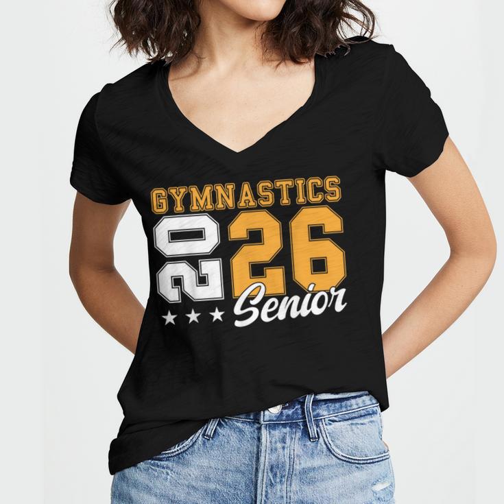 Gymnastics Senior Night Gymnastics Senior 2026 Graduation 17 Women's Jersey Short Sleeve Deep V-Neck Tshirt