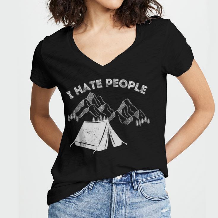 I Hate People Introvert Sarcastic I Love Camping Women's Jersey Short Sleeve Deep V-Neck Tshirt I Hate People Introvert Sarcastic I Love Camping Women's Jersey Short Sleeve Deep V-Neck Tshirt