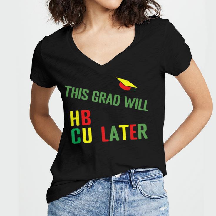 HBCU Graduation Shirt HBCU Grad Shirt Women's Jersey Short Sleeve Deep V-Neck Tshirt