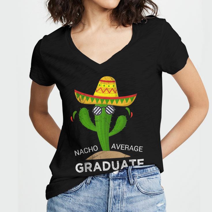 High School College Graduate Graduation Women's Jersey Short Sleeve Deep V-Neck Tshirt