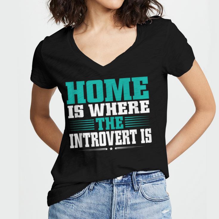 Home Is Where The Introvert Is Introvert Women's Jersey Short Sleeve Deep V-Neck Tshirt Home Is Where The Introvert Is Introvert Women's Jersey Short Sleeve Deep V-Neck Tshirt