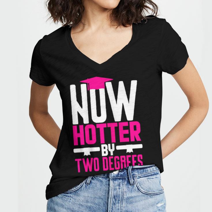 Now Hotter Two Degree Graduation Her Friends Cute 2020 Women's Jersey Short Sleeve Deep V-Neck Tshirt