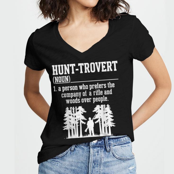 Huntrovert Introvert Hunting Women's Jersey Short Sleeve Deep V-Neck Tshirt Huntrovert Introvert Hunting Women's Jersey Short Sleeve Deep V-Neck Tshirt