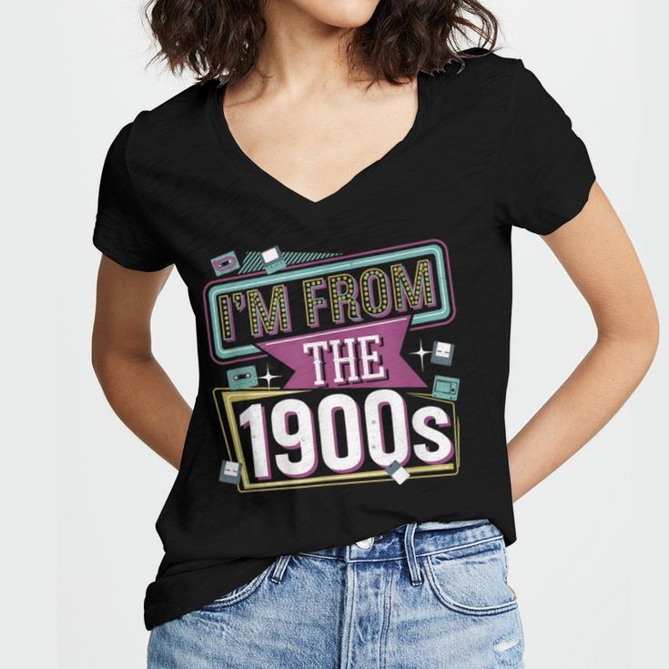 I'm From The 1900s Women's Jersey Short Sleeve Deep V-Neck Tshirt