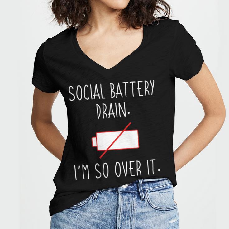 I'm So Over It Saying For Introvert And Shy People Women's Jersey Short Sleeve Deep V-Neck Tshirt I'm So Over It Saying For Introvert And Shy People Women's Jersey Short Sleeve Deep V-Neck Tshirt