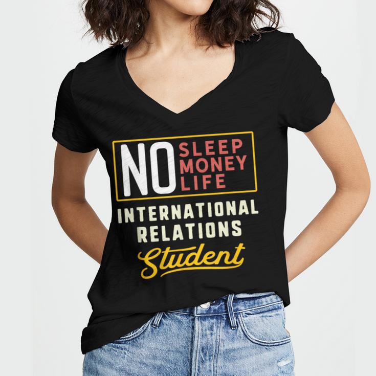 International Relations Major Student Shirt Graduation Women's Jersey Short Sleeve Deep V-Neck Tshirt
