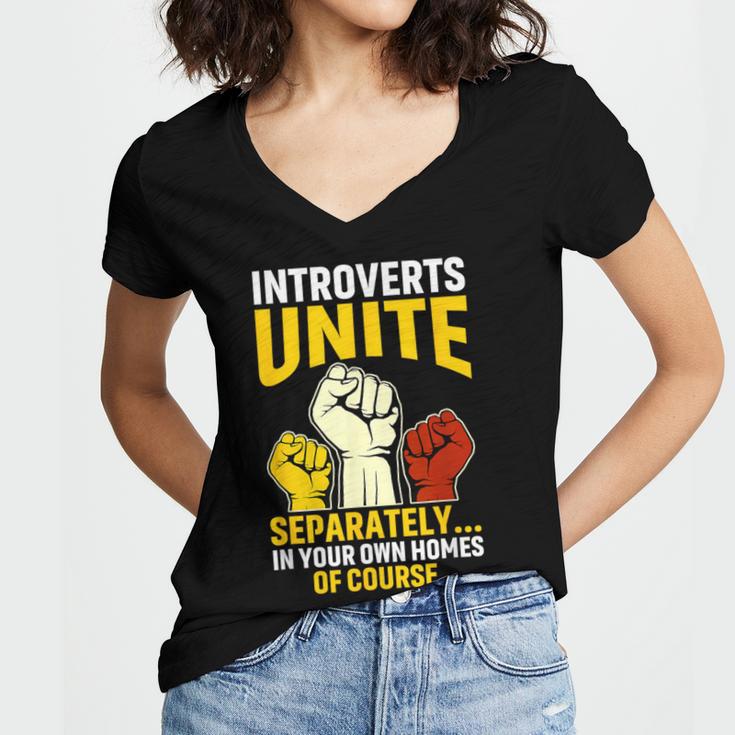 Introverts Unite Introvert Antisocial Anti Social Women's Jersey Short Sleeve Deep V-Neck Tshirt Introverts Unite Introvert Antisocial Anti Social Women's Jersey Short Sleeve Deep V-Neck Tshirt
