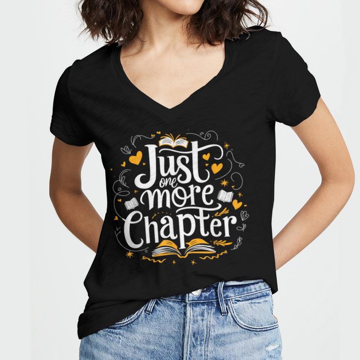 Just One More Chapter Bookish Book Reading Lover Heart Women's Jersey Short Sleeve Deep V-Neck Tshirt Just One More Chapter Bookish Book Reading Lover Heart Women's Jersey Short Sleeve Deep V-Neck Tshirt