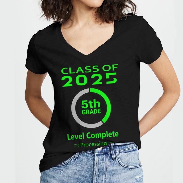 Kids Kids 5th Grade Graduation Video Game Women's Jersey Short Sleeve Deep V-Neck Tshirt