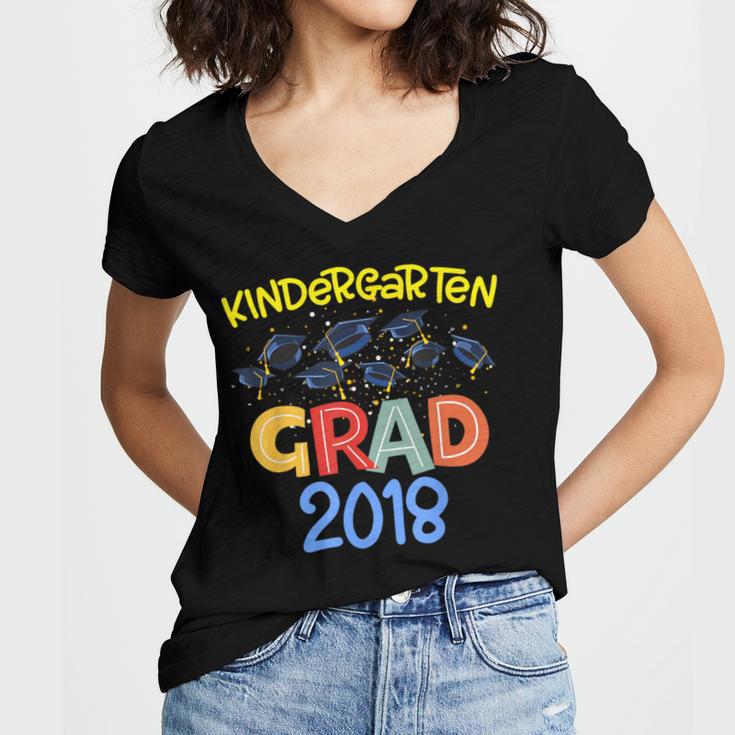 Kids Kindergarten Graduation Graduate Shirt Women's Jersey Short Sleeve Deep V-Neck Tshirt