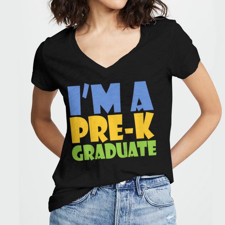 Kids Pre-K Graduate Shirt For Graduation 2018 Women's Jersey Short Sleeve Deep V-Neck Tshirt