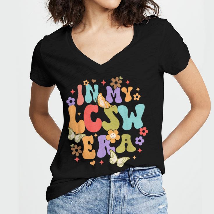 LCSW Grad Social Worker Graduation In My LCSW Era Women's Jersey Short Sleeve Deep V-Neck Tshirt