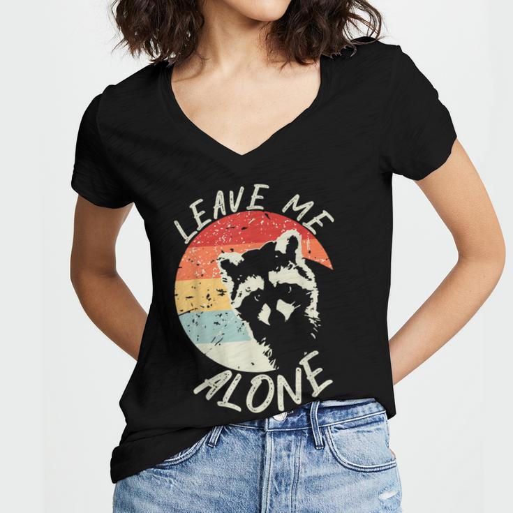 Leave Me Alone Raccoon Lover Introvert Antisocial Shy INTP Women's Jersey Short Sleeve Deep V-Neck Tshirt Leave Me Alone Raccoon Lover Introvert Antisocial Shy INTP Women's Jersey Short Sleeve Deep V-Neck Tshirt