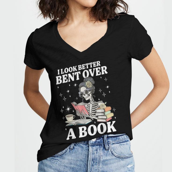I Look Better Bent Over A Book Book Lover Women's Jersey Short Sleeve Deep V-Neck Tshirt