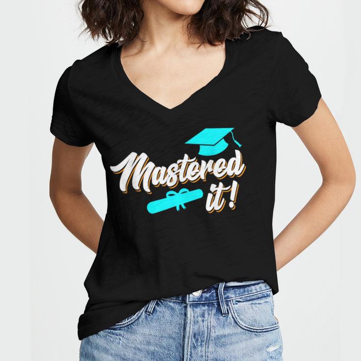 Mastered It Master Graduation Man Master 2026 Women's Jersey Short Sleeve Deep V-Neck Tshirt