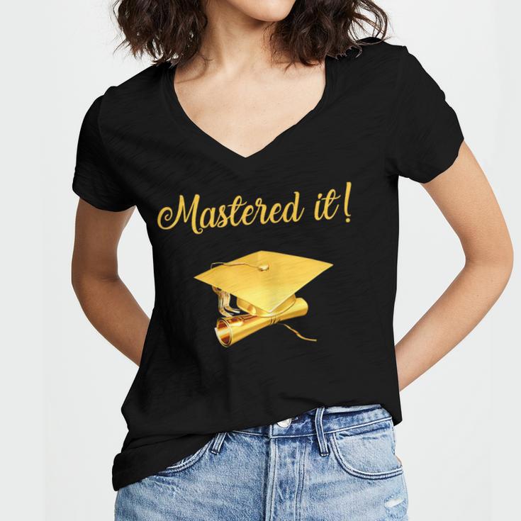 Mastered It Shirt Graduation MD Graduate Women's Jersey Short Sleeve Deep V-Neck Tshirt