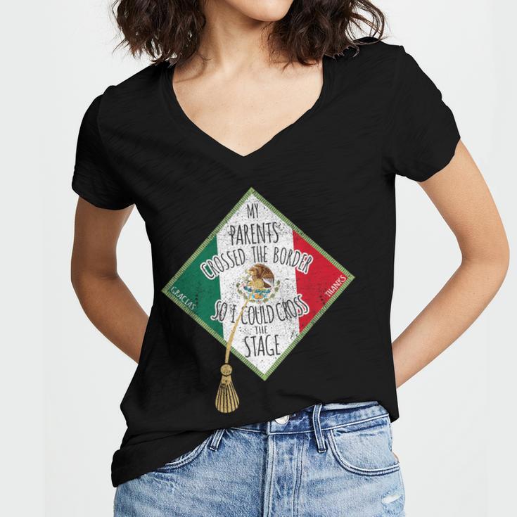 Mexican Pride Graduation 2019 Tshirt Women's Jersey Short Sleeve Deep V-Neck Tshirt