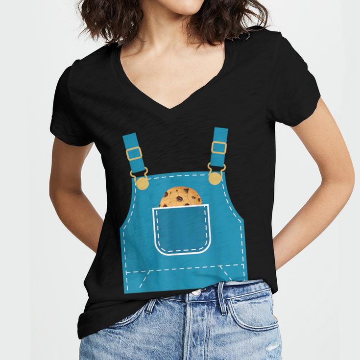Mouse Halloween Costume Book Cookie Teacher Student Women's Jersey Short Sleeve Deep V-Neck Tshirt