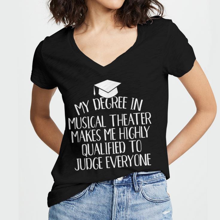 Musical Theater Major Graduation Women's Jersey Short Sleeve Deep V-Neck Tshirt