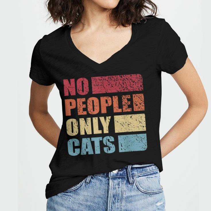 No People Only Cats Introvert Women's Jersey Short Sleeve Deep V-Neck Tshirt No People Only Cats Introvert Women's Jersey Short Sleeve Deep V-Neck Tshirt