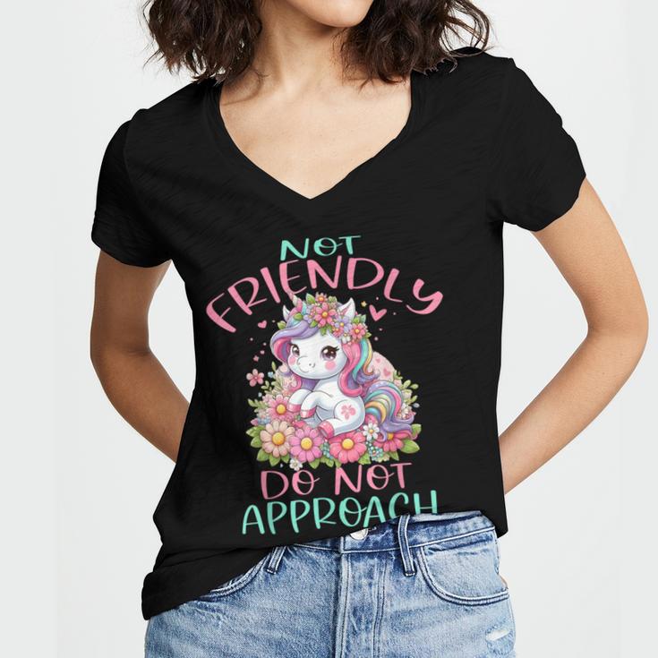 Not Friendly Do Not Approach Women & Girls Unicorn Cute Introvert & Humor Lovers For Women V-Neck Classic Fit Modern Short Sleeve Women's Jersey Short Sleeve Deep V-Neck Tshirt Not Friendly Do Not Approach Women & Girls Unicorn Cute Introvert & Humor Lovers For Women V-Neck Classic Fit Modern Short Sleeve Women's Jersey Short Sleeve Deep V-Neck Tshirt