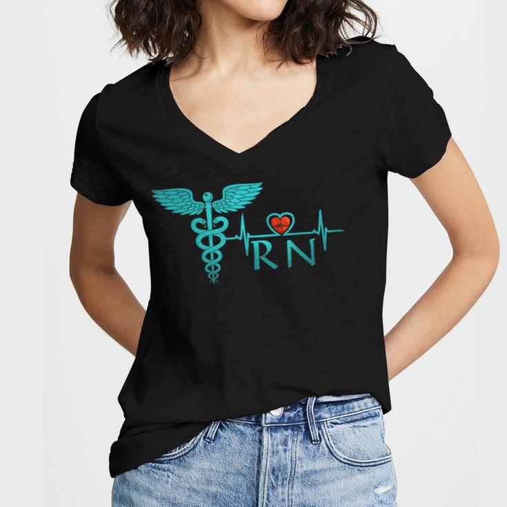 Nurse Shirt Graduation Nursing School RN Cute Tee Shirt Women's Jersey Short Sleeve Deep V-Neck Tshirt