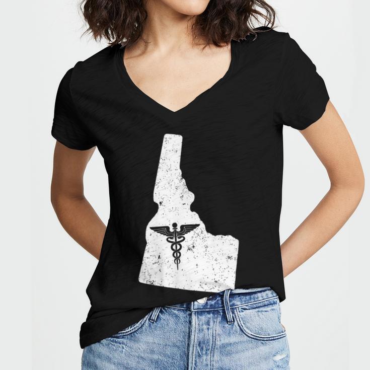 ON NurseShirt Nurse Graduation Idaho Women's Jersey Short Sleeve Deep V-Neck Tshirt