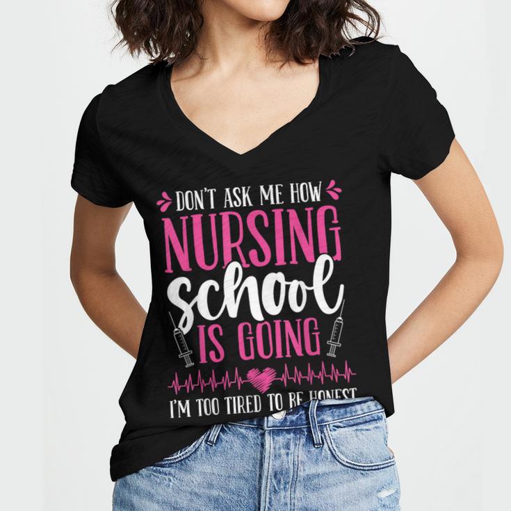 Nursing School Graduate Nurse Graduation Party Women's Jersey Short Sleeve Deep V-Neck Tshirt