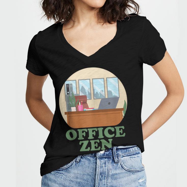 Office Zen Introvert Office Staff Secretary Employee Admin Women's Jersey Short Sleeve Deep V-Neck Tshirt Office Zen Introvert Office Staff Secretary Employee Admin Women's Jersey Short Sleeve Deep V-Neck Tshirt