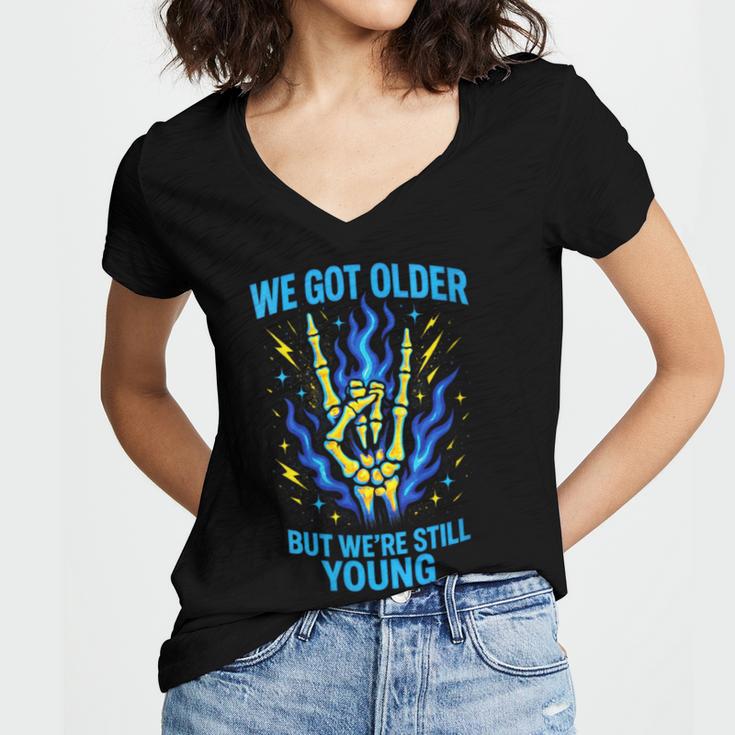 We Got Older Emo Punk Rock Nostalgia Women's Jersey Short Sleeve Deep V-Neck Tshirt We Got Older Emo Punk Rock Nostalgia Women's Jersey Short Sleeve Deep V-Neck Tshirt