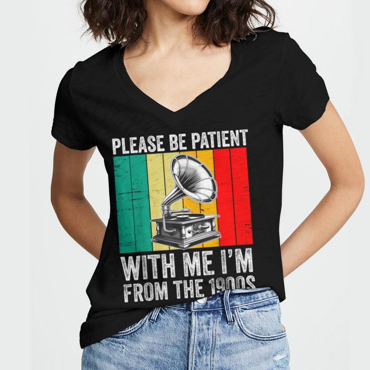 Be Patient With Me I'm From The 1900s Women's Jersey Short Sleeve Deep V-Neck Tshirt