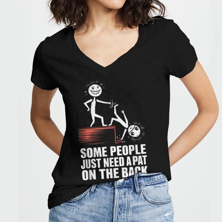 Some People Just Need A Pat On The Back Introvert Women's Jersey Short Sleeve Deep V-Neck Tshirt Some People Just Need A Pat On The Back Introvert Women's Jersey Short Sleeve Deep V-Neck Tshirt