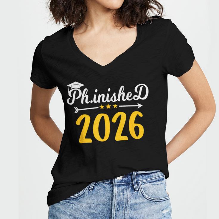 Phinally Done 2026 Doctorate PhD PhD Graduation 2026 Women's Jersey Short Sleeve Deep V-Neck Tshirt