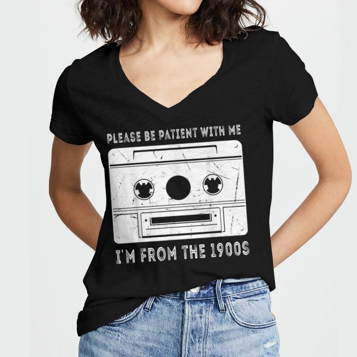 Please Be Patient I'm From The 1900s Cowboy Saying Women's Jersey Short Sleeve Deep V-Neck Tshirt