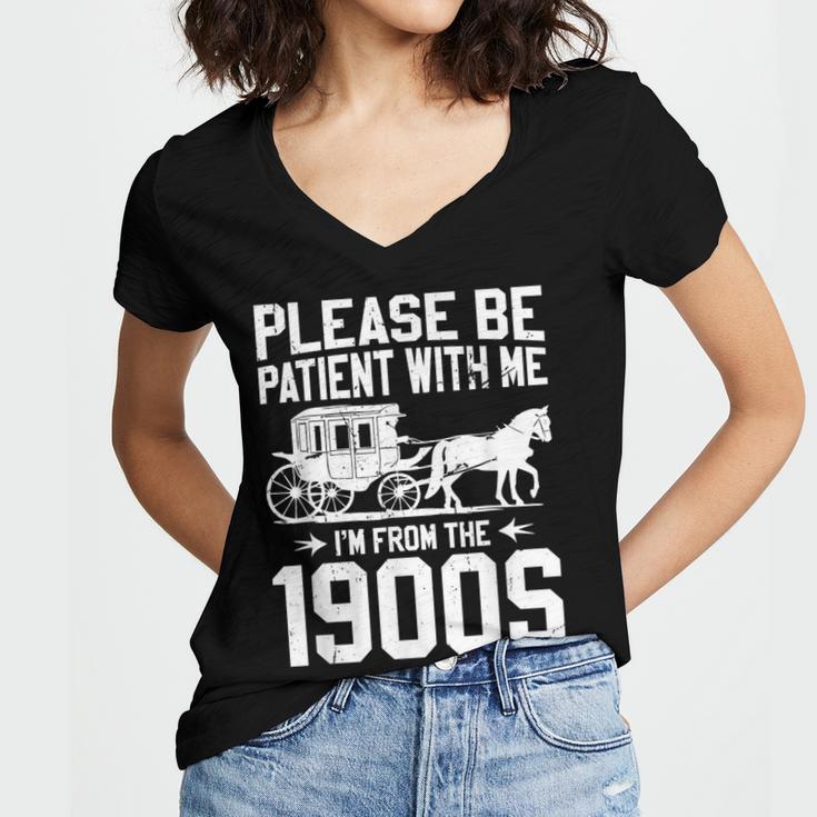 Please Be Patient I'm From The 1900s Over The Hill 90s Women's Jersey Short Sleeve Deep V-Neck Tshirt