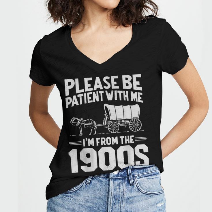 Please Be Patient I'm From The 1900s Men Women Women's Jersey Short Sleeve Deep V-Neck Tshirt Please Be Patient I'm From The 1900s Men Women Women's Jersey Short Sleeve Deep V-Neck Tshirt