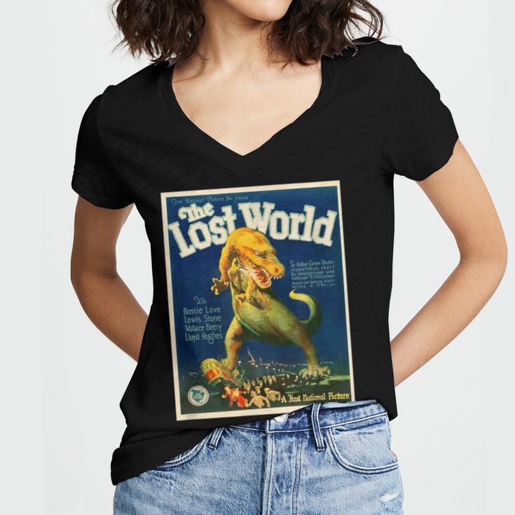 Poster Of Movie Adaptation Of Sir Arthur Conan Doyle Book Women's Jersey Short Sleeve Deep V-Neck Tshirt Poster Of Movie Adaptation Of Sir Arthur Conan Doyle Book Women's Jersey Short Sleeve Deep V-Neck Tshirt
