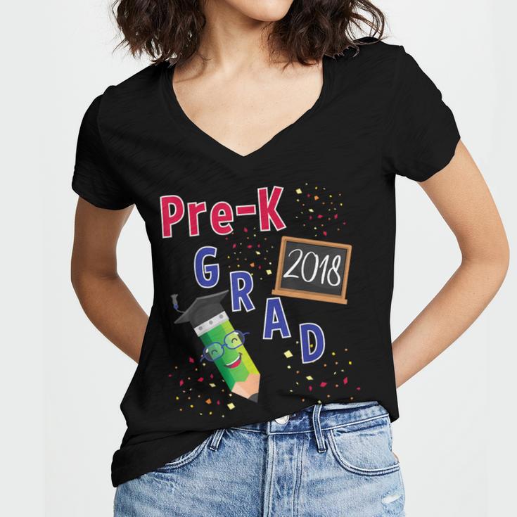 Pre Kindergarten Graduation 2018 Fun Graduate Shirt For Kids Women's Jersey Short Sleeve Deep V-Neck Tshirt