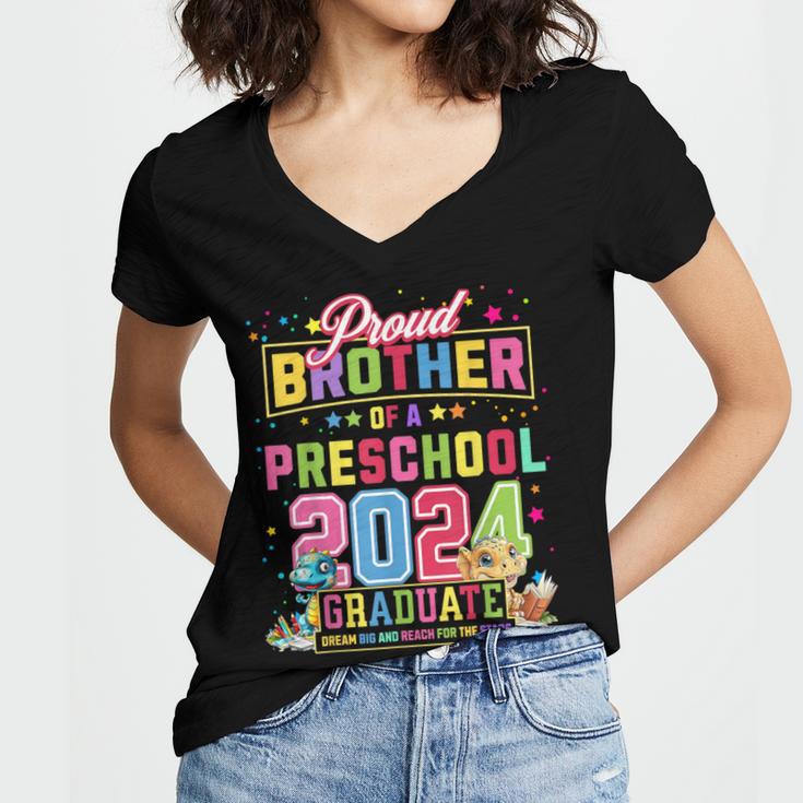 Pre School Graduation Idea Brother & Preschool Graduation Women's Jersey Short Sleeve Deep V-Neck Tshirt