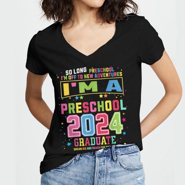 Pre School Graduation Idea For Kids & Preschool Graduation Women's Jersey Short Sleeve Deep V-Neck Tshirt