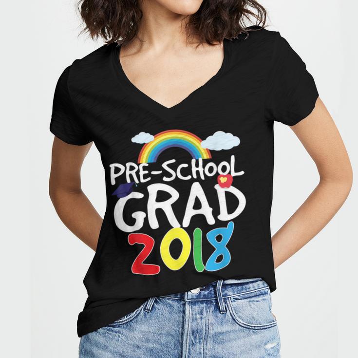 Preschool Graduation 2018 Last Day School Pre K Women's Jersey Short Sleeve Deep V-Neck Tshirt