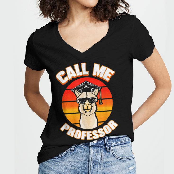 Professor Graduation For PhD Degree Doctor University Women's Jersey Short Sleeve Deep V-Neck Tshirt