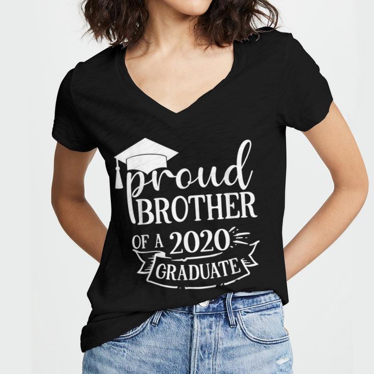 Proud Brother Of a 2020 Graduate Graduation Class Women's Jersey Short Sleeve Deep V-Neck Tshirt