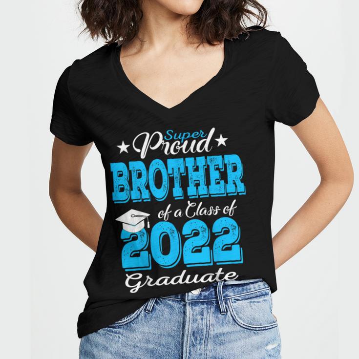 Proud Brother Of a 2022 Graduate Class Of 2022 Graduation Women's Jersey Short Sleeve Deep V-Neck Tshirt