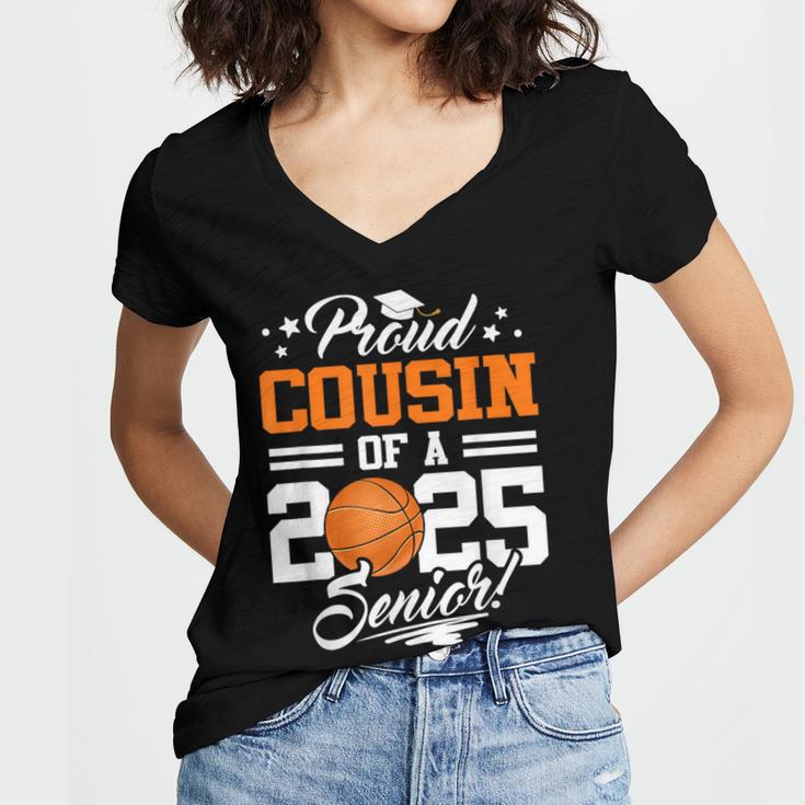 Proud Cousin Of A 2025 Senior Basketball Graduation Women's Jersey Short Sleeve Deep V-Neck Tshirt